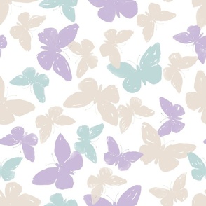 Flying butterflies – lilac mint beige