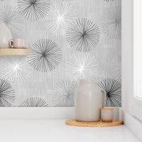 Dandelions Light Grey Grayscale by Friztin