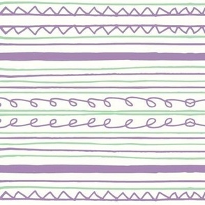 Silly Lines with Squiggles, Lavender and Green