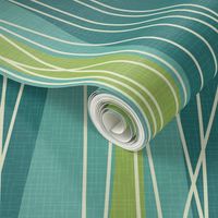 Atomic Retro Tiki Surf Modern Waves Shapes Lines Mid-Century Modern Abstract Design Pattern