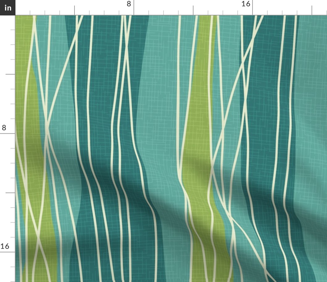 Atomic Retro Tiki Surf Modern Waves Shapes Lines Mid-Century Modern Abstract Design Pattern
