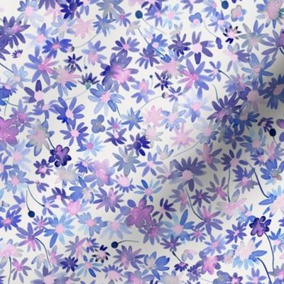 Daisies watercolor Violet Periwinkle Small