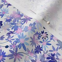 Daisies watercolor Violet Periwinkle Small