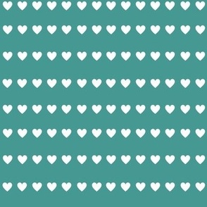 White hearts (blue/small)