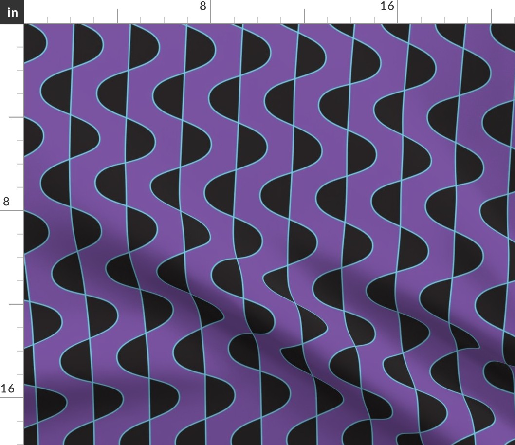 Sound Waves stripes:  black, neon blue, purple