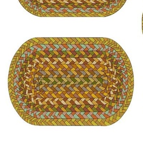 Multicolor Gold Braided Rug for Dollhouse 2