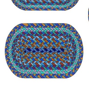 Mutlicolor Blue Braided Rug for Dollhouse 3