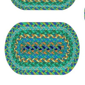 Multicolor Green Braided Rug for Dollhouse 4