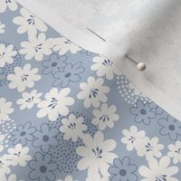 Iona Floral: Dusty Blue & Cream Ditsy, Toss, Scatter