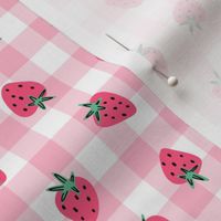 Summer Strawberry Gingham - small  scale