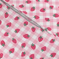 Summer Strawberry Gingham - small  scale