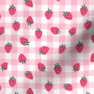 Summer Strawberry Gingham - small  scale