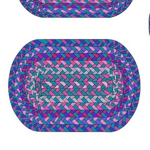 Multicolor Pink and Purple Braided Rug for Dollhouse 5