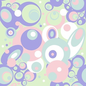 Pastel Geometric  Abstract— Retro Bubble Mania 