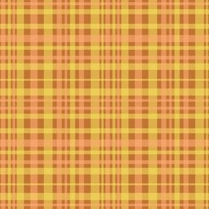 Retro Festive Plaid / Brown Pink Yellow / 4 in