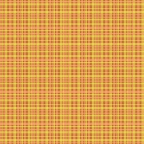 Small scale / Retro Christmas Plaid / brown pink yellow