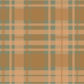 Retro Festive Plaid / Brown Peach Green / 18 in