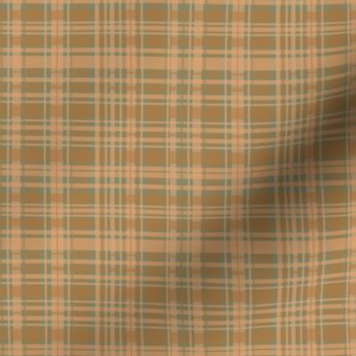 Retro Festive Plaid / Brown Peach Green / 4 in