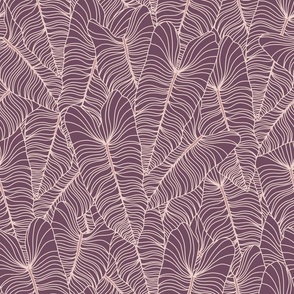 Boho Large Tropical Palm Pink on Pink Design