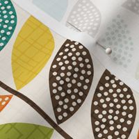 1960s Organic Leaves Retro Atomic Mod Mid-Century Modern Design Pattern for Home Decor