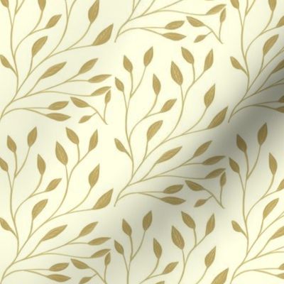 Drifting Leaves of Warm Neutrals on Light Cream - Small Scale