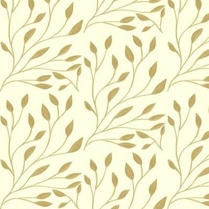 Drifting Leaves of Warm Neutrals on Light Cream - Small Scale