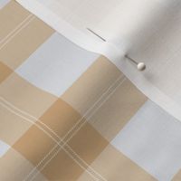 Pastel basic fat check design trendy tartan plaid texture golden beige gray SMALL 