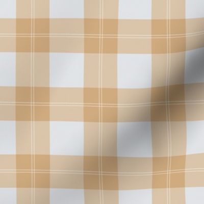 Pastel basic fat check design trendy tartan plaid texture golden beige gray SMALL 