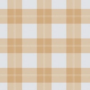 Pastel basic fat check design trendy tartan plaid texture golden beige gray SMALL 