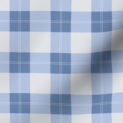 Pastel basic fat check design trendy tartan plaid texture periwinkle blue beige SMALL