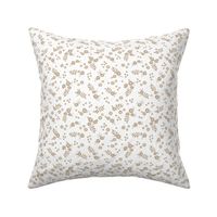 Sweet little bohemian garden boho blossom beige latte on white