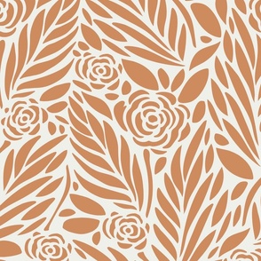 Simple floral in sunset brown