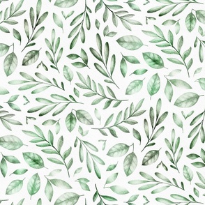 Forest Floor - green watercolor 
