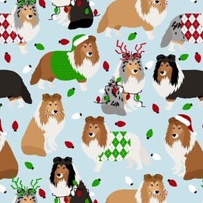 Christmas Sheltie Blue