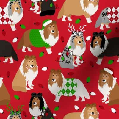 Christmas Sheltie Red