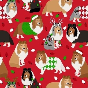 Christmas Sheltie Red