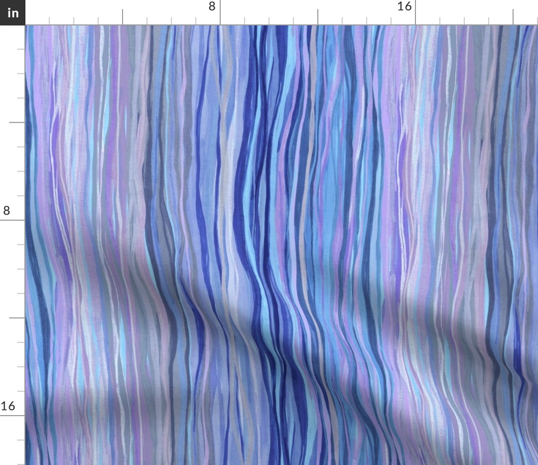 Lilac Infinity Wavy Gouache Stripes