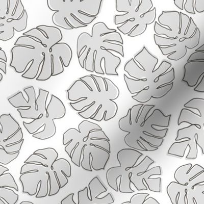 monstera leaves/light grey/small