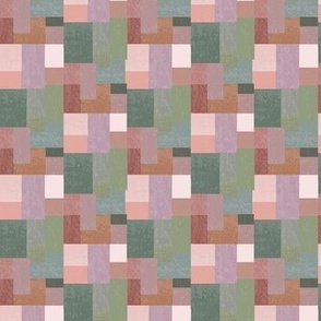 Soft shades of pink and green abstract shapes