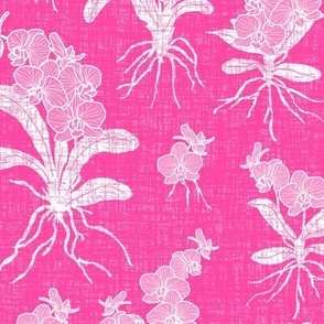 White Orchids on Hot Pink Texture