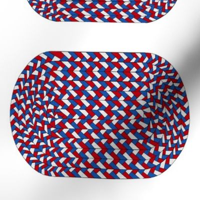 Red White and Blue Braided Rug for Dollhouse
