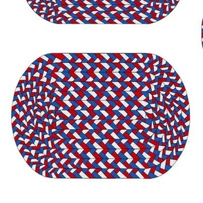 Red White and Blue Braided Rug for Dollhouse