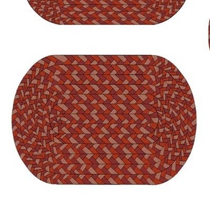 Brown Orange and Beige Braided Rug for Dollhouse