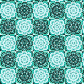 Trippy Doilies Teal Check