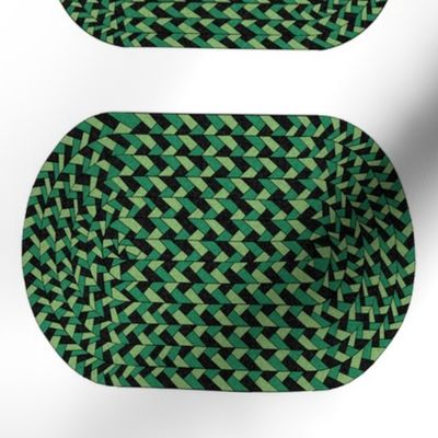 Black and Green  Braided Rug for Dollhouse