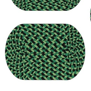Black and Green  Braided Rug for Dollhouse