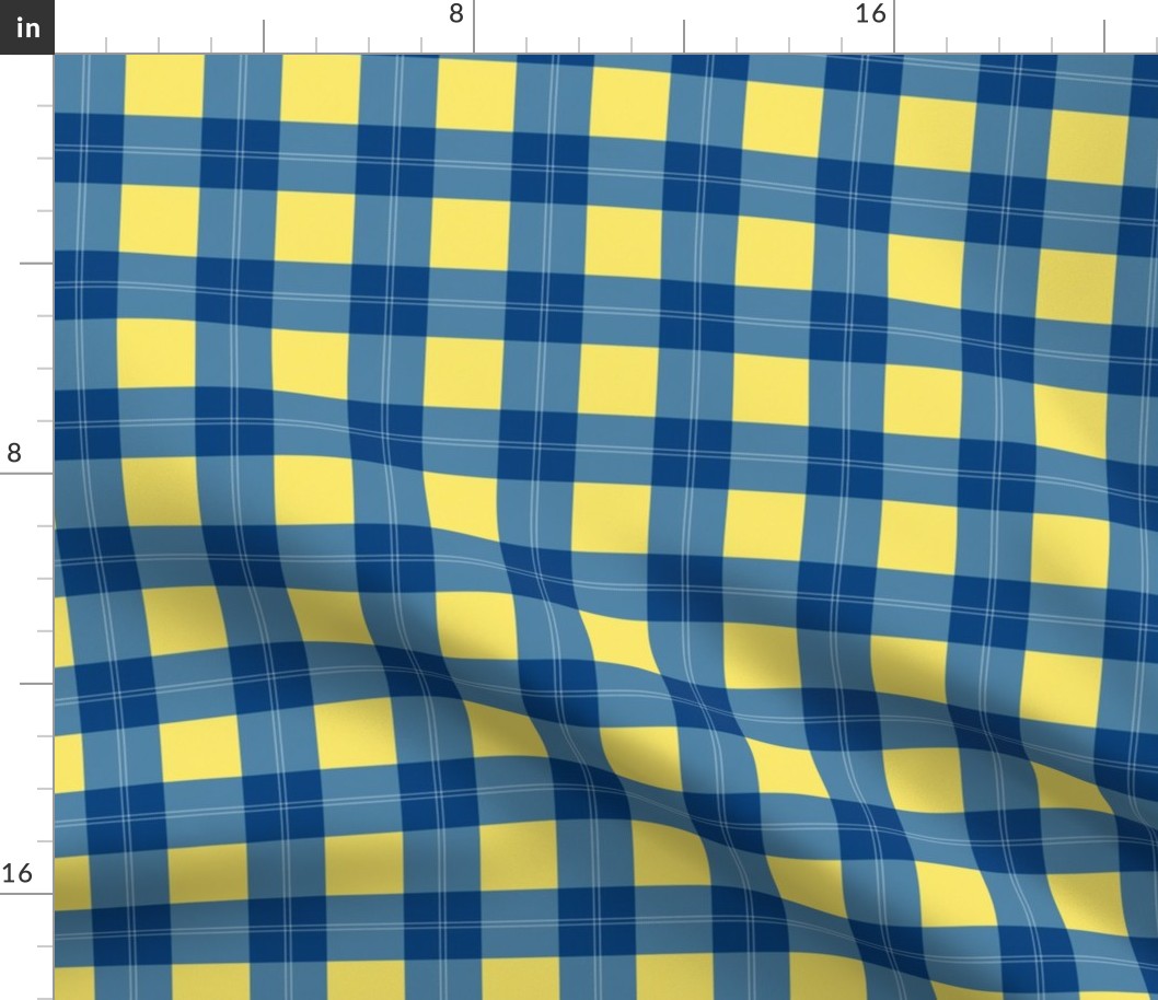 Ukraine donation tartan design blue yellow gingham