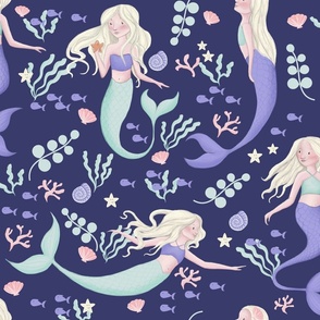 Mermaids swimming