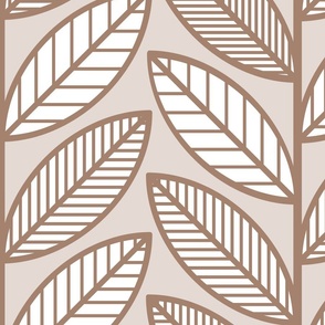 Geometric Vines Copper Dark-Extra Large- Wallpaper- Home Decor- Tan- Cream- Beige- Sienna- Earth Tones- Neutral Botanical- Gender Neutral Nursery- Mid Century Modern- Bohemian