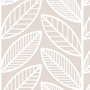 Geometric Vines White on Copper-Extra Large- Wallpaper- Home Decor- Tan- Cream- Beige- Sienna- Earth Tones- Neutral Botanical- Gender Neutral Nursery- Mid Century Modern- Bohemian